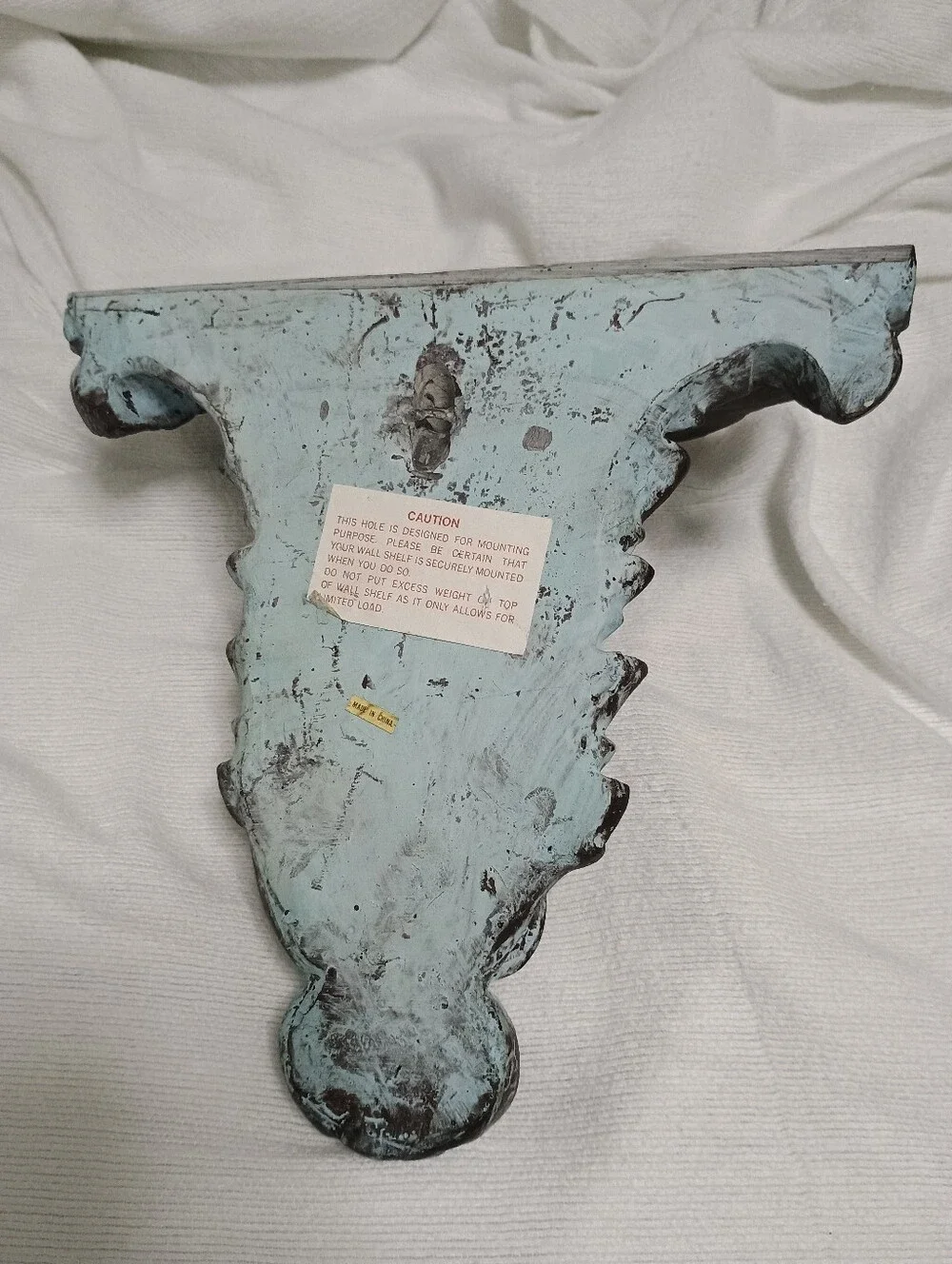 DECORATIVE Distressed CORNICE WALL SHELF Antiqued Heavy Plaster